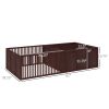 Puppy Whelping Box with Removable Doors Indoor Playpen Supplies Essentials 81x39 Coffee